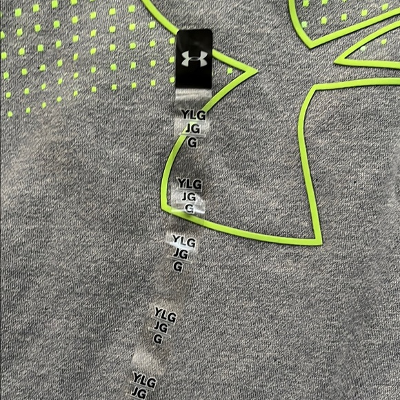 NWT new Under Armour Gray and Neon Hoodie. Original tags brand new. YGL/L - Picture 2 of 7